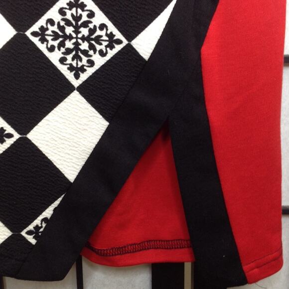 Homeyee Checkered Sleeveless Red Dress Size 8 - Picture 8 of 8